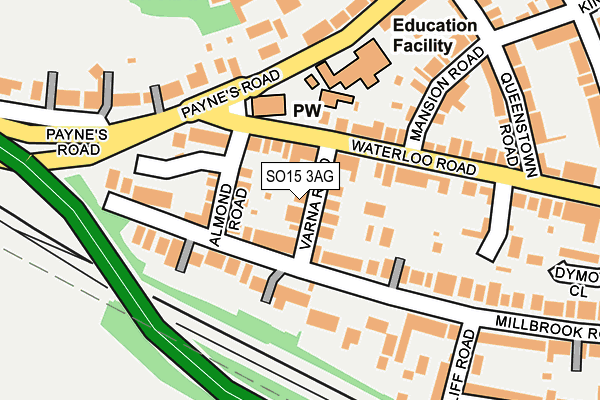 SO15 3AG map - OS OpenMap – Local (Ordnance Survey)