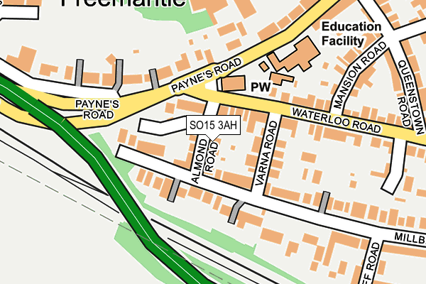 SO15 3AH map - OS OpenMap – Local (Ordnance Survey)