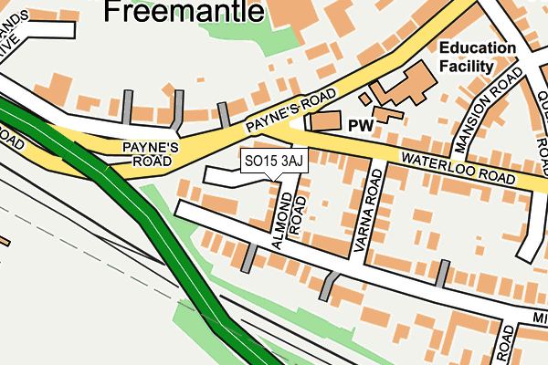 SO15 3AJ map - OS OpenMap – Local (Ordnance Survey)