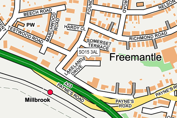 SO15 3AL map - OS OpenMap – Local (Ordnance Survey)