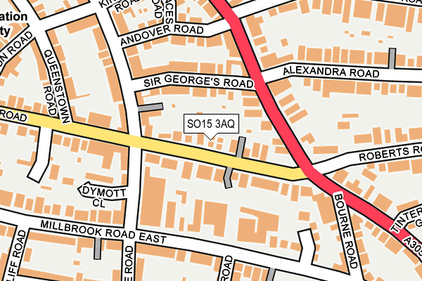 SO15 3AQ map - OS OpenMap – Local (Ordnance Survey)
