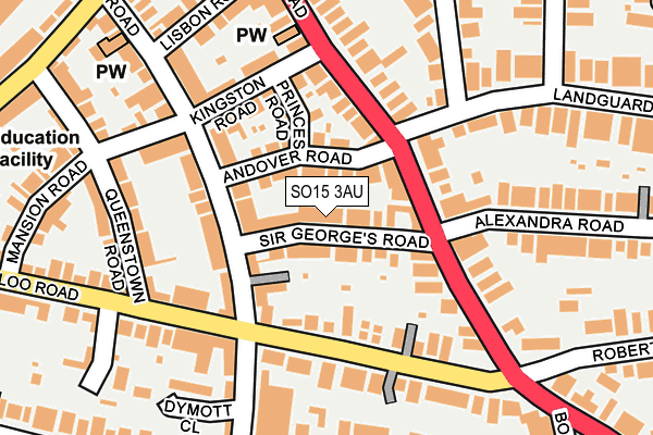 SO15 3AU map - OS OpenMap – Local (Ordnance Survey)