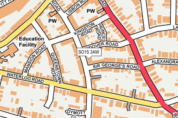 SO15 3AW map - OS OpenMap – Local (Ordnance Survey)
