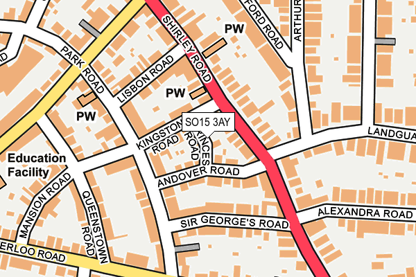 SO15 3AY map - OS OpenMap – Local (Ordnance Survey)