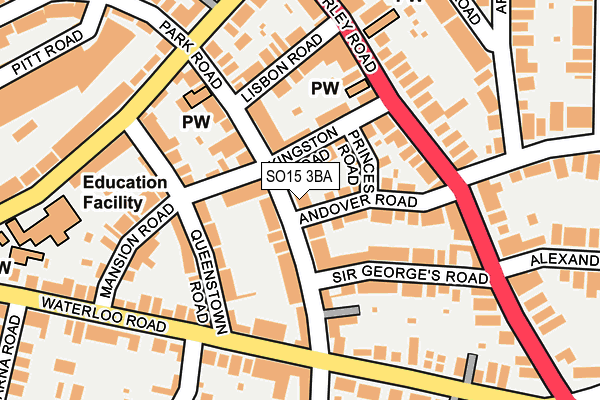 SO15 3BA map - OS OpenMap – Local (Ordnance Survey)