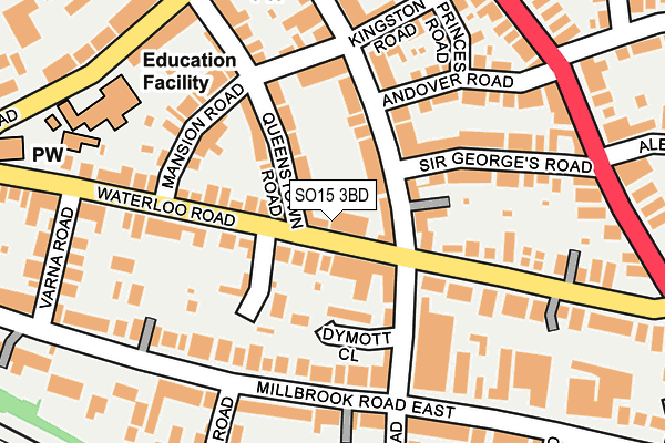 SO15 3BD map - OS OpenMap – Local (Ordnance Survey)