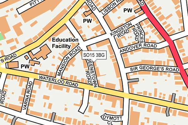 SO15 3BG map - OS OpenMap – Local (Ordnance Survey)