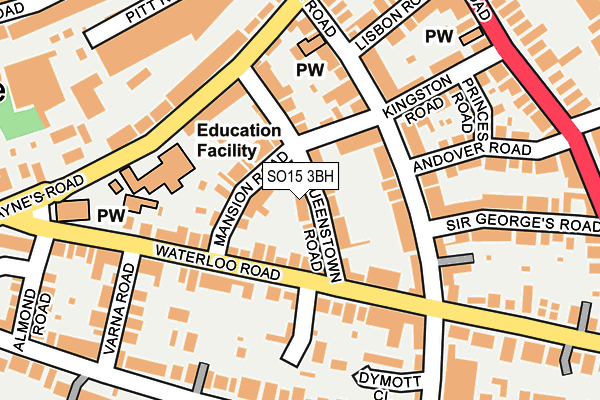 SO15 3BH map - OS OpenMap – Local (Ordnance Survey)