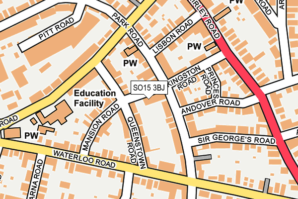 SO15 3BJ map - OS OpenMap – Local (Ordnance Survey)