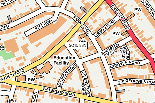 SO15 3BN map - OS OpenMap – Local (Ordnance Survey)