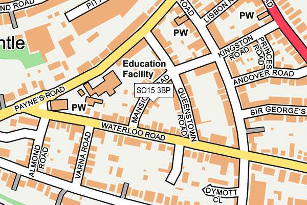 SO15 3BP map - OS OpenMap – Local (Ordnance Survey)