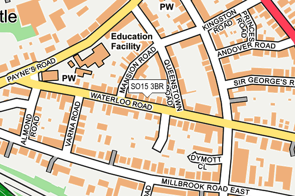 SO15 3BR map - OS OpenMap – Local (Ordnance Survey)