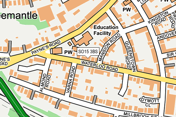 SO15 3BS map - OS OpenMap – Local (Ordnance Survey)