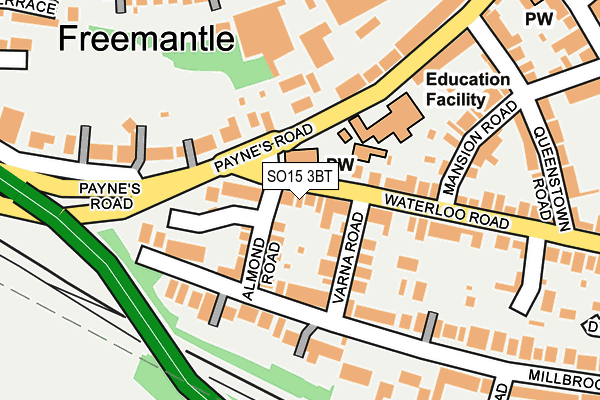 SO15 3BT map - OS OpenMap – Local (Ordnance Survey)