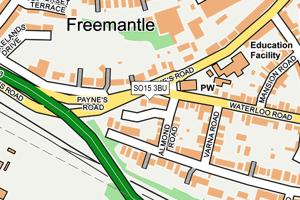 SO15 3BU map - OS OpenMap – Local (Ordnance Survey)