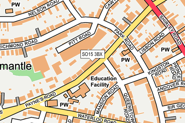 SO15 3BX map - OS OpenMap – Local (Ordnance Survey)