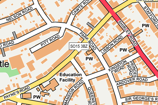 SO15 3BZ map - OS OpenMap – Local (Ordnance Survey)