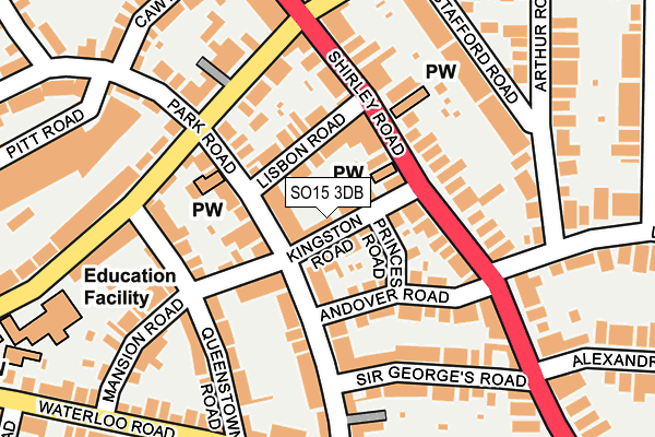 SO15 3DB map - OS OpenMap – Local (Ordnance Survey)