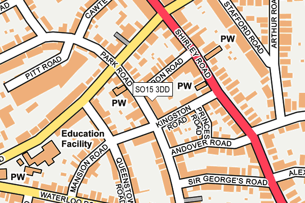 SO15 3DD map - OS OpenMap – Local (Ordnance Survey)