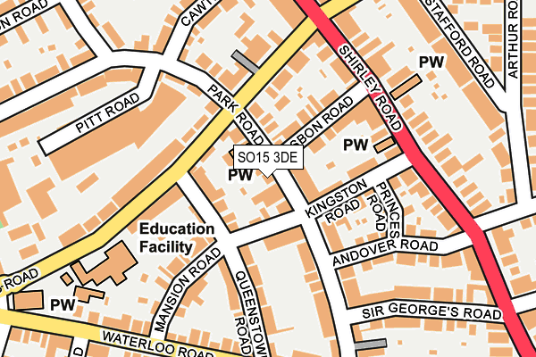 SO15 3DE map - OS OpenMap – Local (Ordnance Survey)
