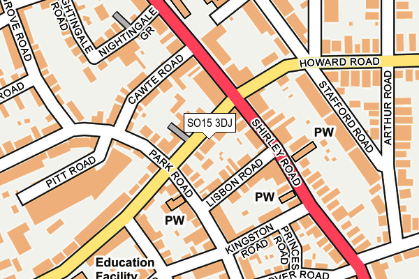 SO15 3DJ map - OS OpenMap – Local (Ordnance Survey)