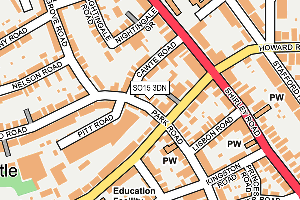 SO15 3DN map - OS OpenMap – Local (Ordnance Survey)