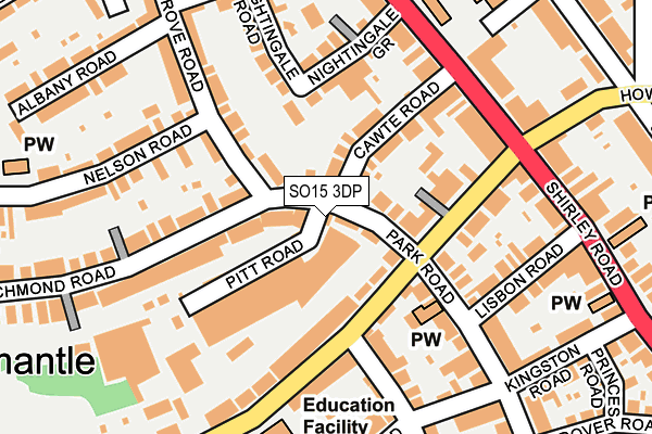 SO15 3DP map - OS OpenMap – Local (Ordnance Survey)