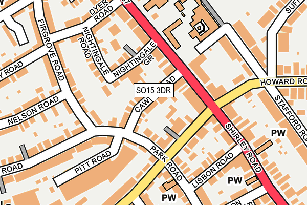 SO15 3DR map - OS OpenMap – Local (Ordnance Survey)