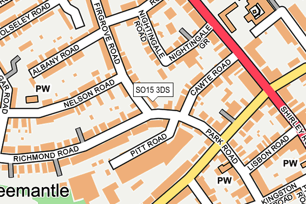 SO15 3DS map - OS OpenMap – Local (Ordnance Survey)