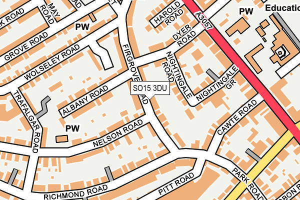 SO15 3DU map - OS OpenMap – Local (Ordnance Survey)