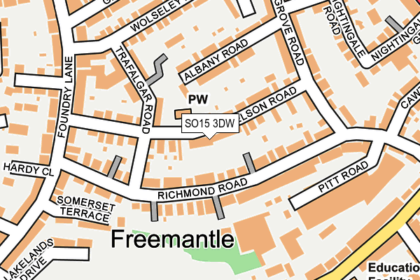 SO15 3DW map - OS OpenMap – Local (Ordnance Survey)