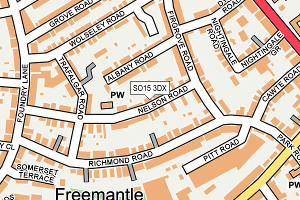 SO15 3DX map - OS OpenMap – Local (Ordnance Survey)