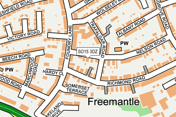 SO15 3DZ map - OS OpenMap – Local (Ordnance Survey)