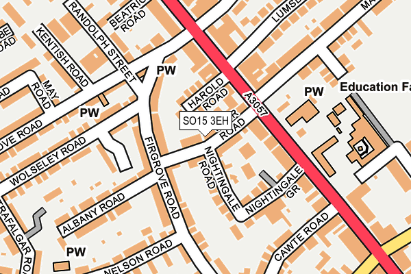 SO15 3EH map - OS OpenMap – Local (Ordnance Survey)