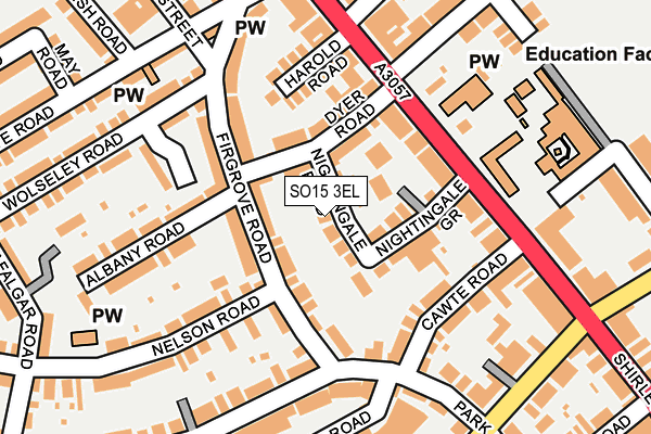 SO15 3EL map - OS OpenMap – Local (Ordnance Survey)