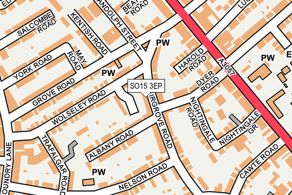 SO15 3EP map - OS OpenMap – Local (Ordnance Survey)