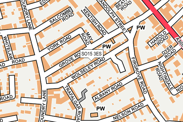 SO15 3ES map - OS OpenMap – Local (Ordnance Survey)