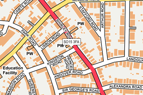 SO15 3FA map - OS OpenMap – Local (Ordnance Survey)