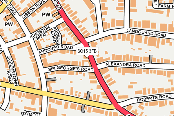 SO15 3FB map - OS OpenMap – Local (Ordnance Survey)