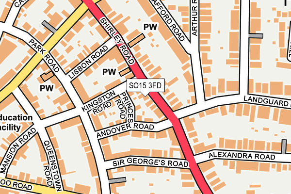 SO15 3FD map - OS OpenMap – Local (Ordnance Survey)