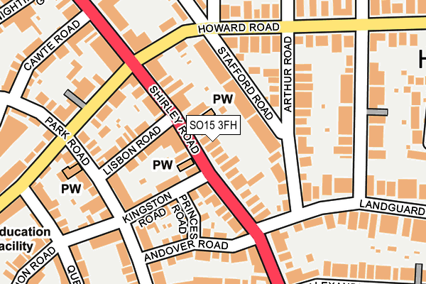 SO15 3FH map - OS OpenMap – Local (Ordnance Survey)