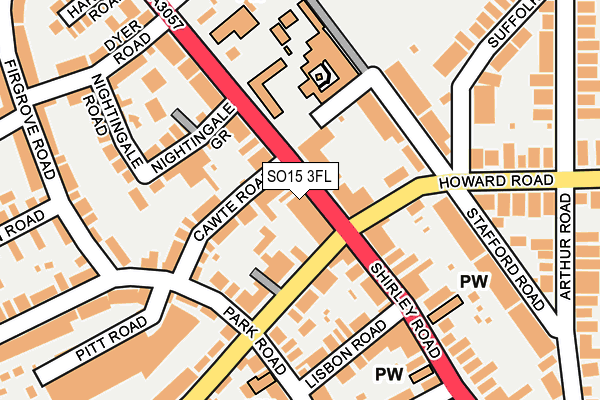 SO15 3FL map - OS OpenMap – Local (Ordnance Survey)