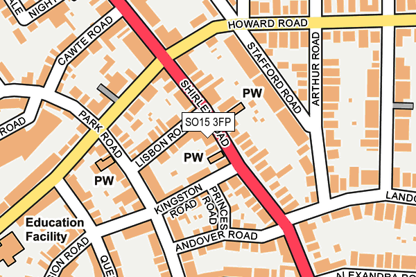 SO15 3FP map - OS OpenMap – Local (Ordnance Survey)