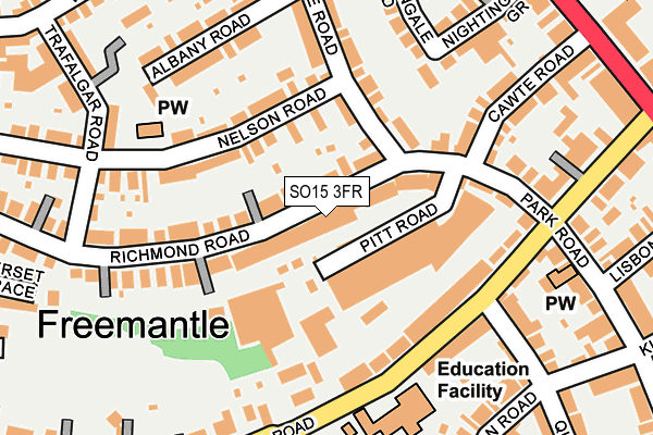 SO15 3FR map - OS OpenMap – Local (Ordnance Survey)