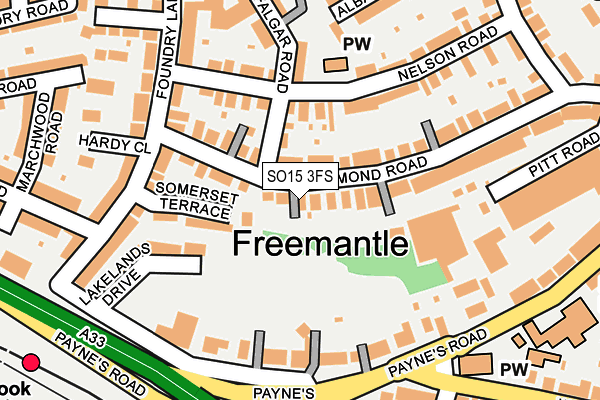 SO15 3FS map - OS OpenMap – Local (Ordnance Survey)