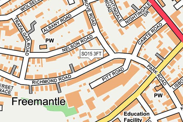 SO15 3FT map - OS OpenMap – Local (Ordnance Survey)