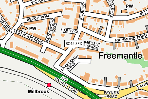 SO15 3FX map - OS OpenMap – Local (Ordnance Survey)