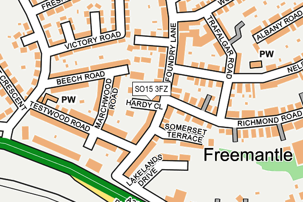 SO15 3FZ map - OS OpenMap – Local (Ordnance Survey)