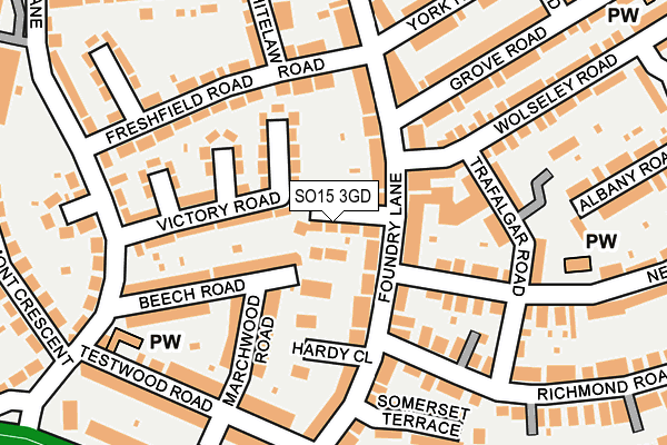 SO15 3GD map - OS OpenMap – Local (Ordnance Survey)