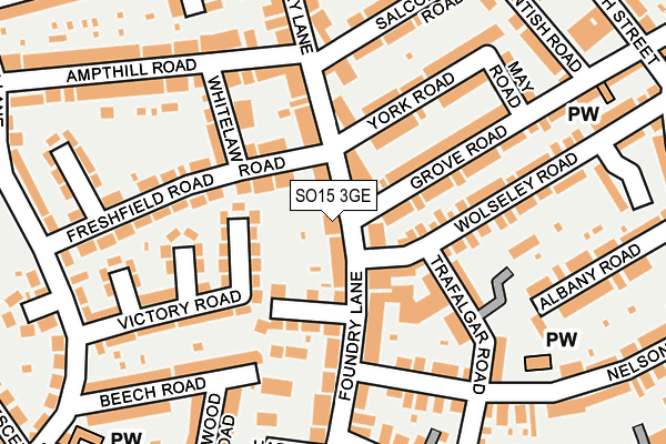 SO15 3GE map - OS OpenMap – Local (Ordnance Survey)